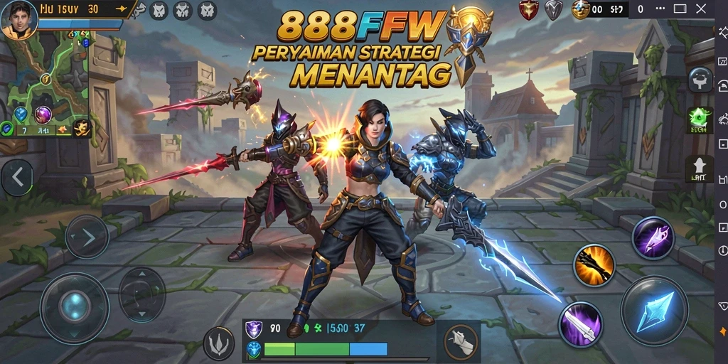 Screenshot gameplay <strong>888FW</strong> menampilkan pertempuran strategis yang intens.