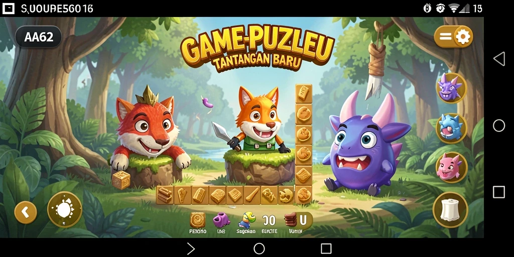 Screenshot gameplay AA62 menampilkan tantangan teka-teki yang seru.
