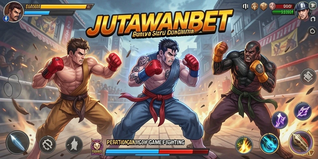 Tampilan gameplay seru dalam JUTAWANBET yang penuh aksi pertarungan.