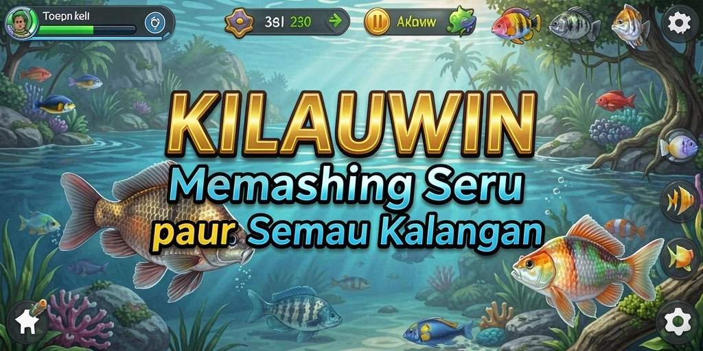 Screenshot KILAUWIN menampilkan gameplay memancing yang seru.
