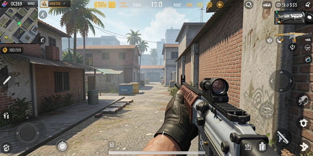 Tampilan gameplay OCE69 dengan aksi tembak-menembak yang mendebarkan.