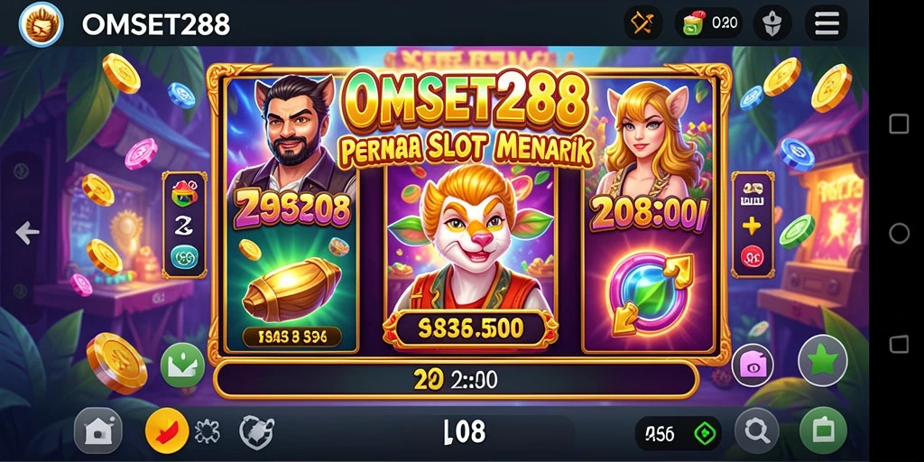 Tampilan gameplay slot OMSET288 yang menegangkan dan penuh warna.