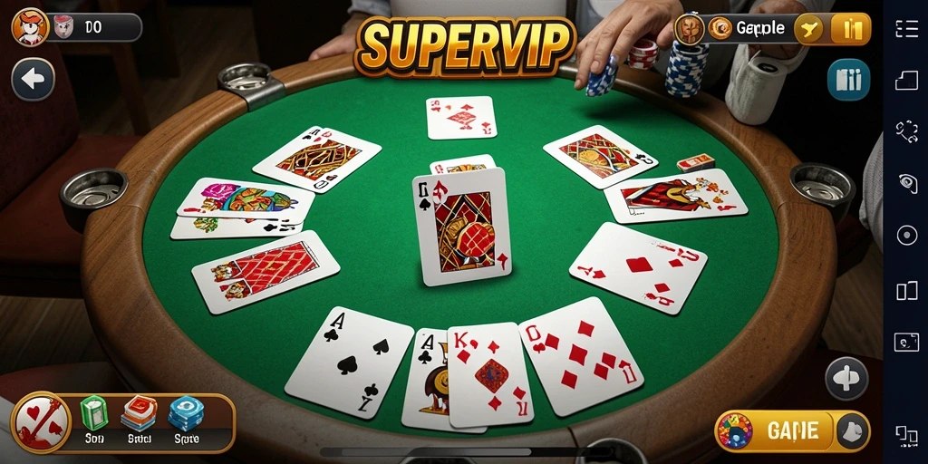 Tampilan menarik dari gameplay Gaple SUPERVIP yang seru dan kompetitif.