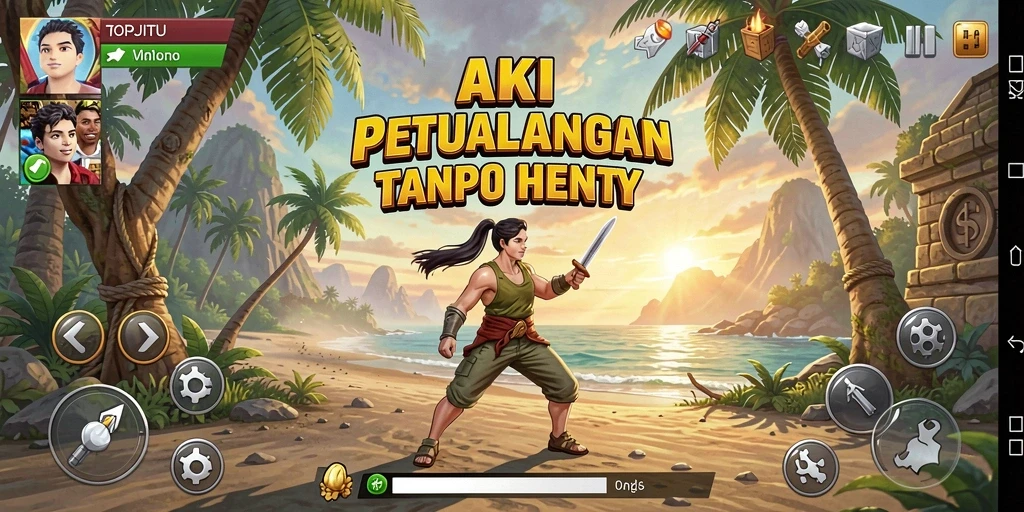 Screenshot gameplay dari TOPJITU yang menampilkan aksi mendebarkan.